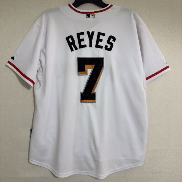 Jose Reyes Miami Marlins Jersey White Stitched Majestic Size 48